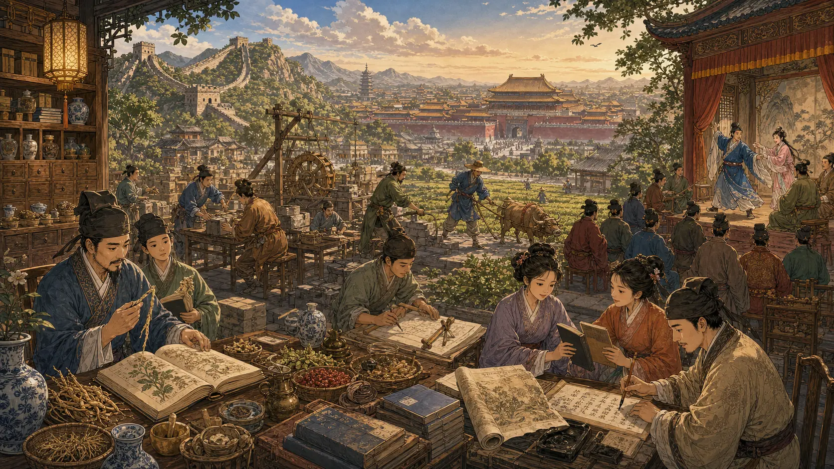 明朝的科技、建筑与文学剧情背景