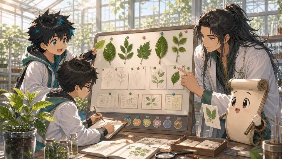 科学探险队围着植物叶片观察报告整理叶的结构和作用结论